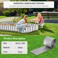 thumbnail image 2 of 6 Inch x 20 FT Garden Corrugated Metal Landscape Edging,Sturdy Galvanized Steel Yard Edging,Flexible Long Strips of Lawn Edging for DIY Raised Flower Bed Tree Surrounds Borders,Silver, 2 of 10