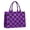 Purple and Black Checkered Pattern, variant on Blue and White Checkered Pattern Tote Bag, Travel Tote Purse with Interior Pockets & Top Handle, Large Capacity Gifts for Women Men,15.7 X 5.1 X 13 Inches