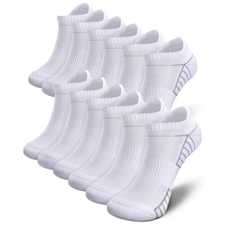 

GENIJALAC 6 Pairs Mens Ankle Socks Max Cushioned Athletic Socks Comfort Running Socks Moisture Wicking Low Cut Tab Socks