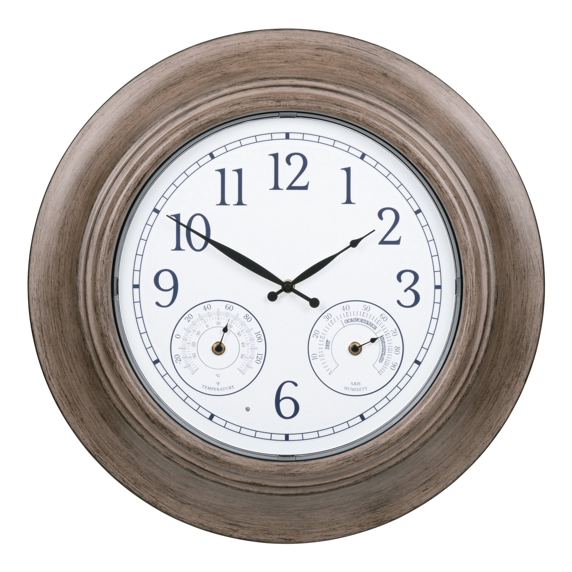 La Crosse Clock 21 inch Indoor/Outdoor Leaf Lighted Dial Quartz Analog Wall Clock with Temp & Humidity, 435-3256