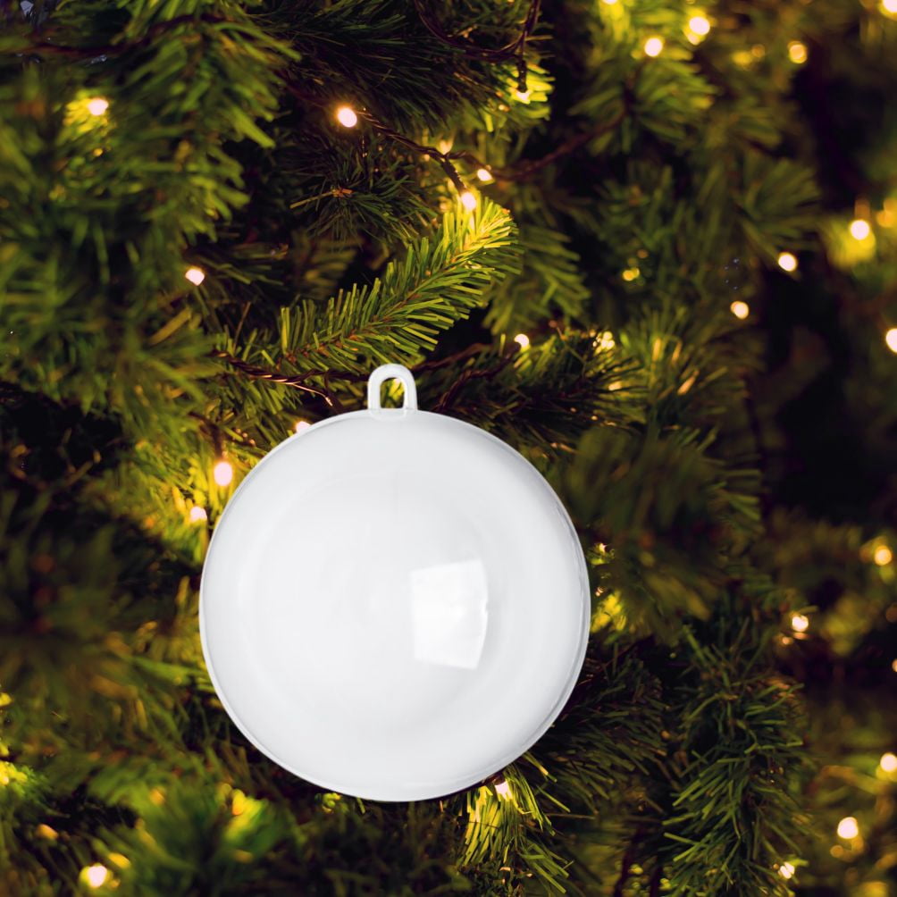 12pc Acrylic Fillable Clear Ball Ornaments 80mm - for Christmas and Crafts - Factory Direct Craft