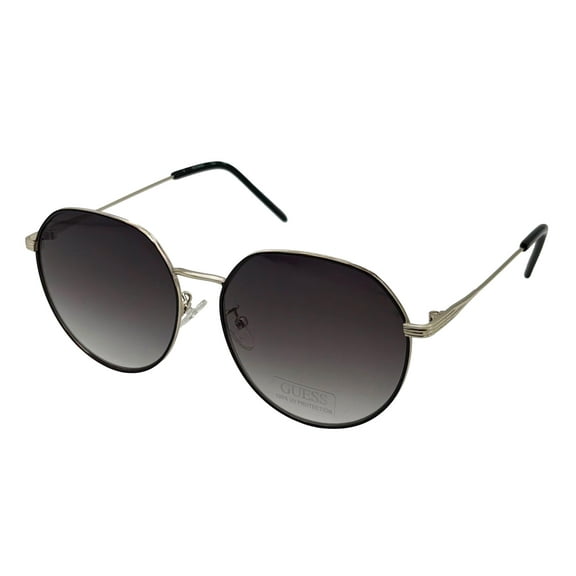 Guess Sunglass Womens Black Oversized Round Metal, GF0398. 1B
