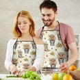 thumbnail image 5 of Beige Highland Cow Bucket Boot Flower Apron-Garden Aprons for Women with Pockets-Cotton Linen Waterproof Kitchen Cooking Gardening Aprons Adjustable for Kitchen,Cooking,BBQ and Salon 33x27 Inch, 5 of 7