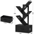 thumbnail image 2 of LEYAOYAO Zigzag Tree Bookshelf with Drawer & Shelves for Home Office,Black, 2 of 6