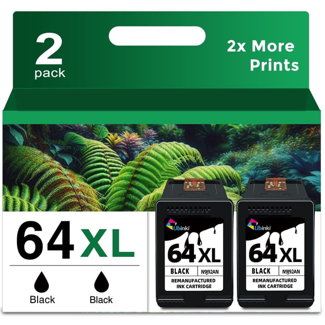 Cartuchos de tinta Ubinki 64XL negros de repuesto para HP 64