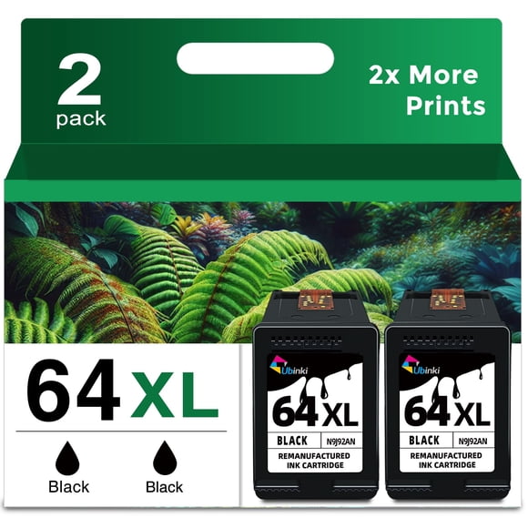 Cartuchos de tinta Ubinki 64XL negros de repuesto para HP 64