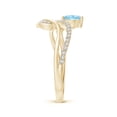 thumbnail image 3 of ANGARA Natural Aquamarine and Diamond Bypass Ring with Leaf Motif in 14K Yellow Gold for Women (Size-6x4mm) | March Birthstone, Birthday, Anniversary, Jewelry Gift for Women | Natural Aquamarine Ring, 3 of 9