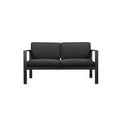 thumbnail image 3 of Pemberly Row 4-piece Modern Aluminum Frame Outdoor Sofa Set in Black, 3 of 8