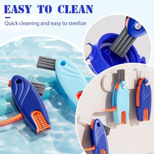 4 in 1 Cup Lid Cleaning Brush, 2024 Upgrade Multifunctional Cleaning Brush Water Bottle Cleaner Brush, Mini Silicone Bottle Cup-Holder Cleaner with Hook Remover (1, Red) Red Red