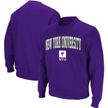 Stadium Crew Sweatshirt - NYU Violets Stadium Athletic Arch & Logo Crew Neck Sweatshirt - Purple