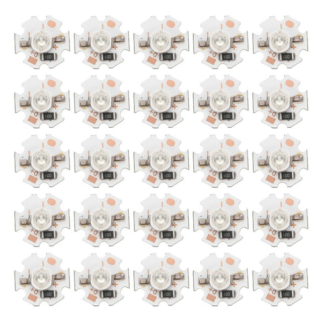 Chip LED COB Uxcell 1W 5V Bombilla de Chips LED 200lm 520-525K Verde, 25Pcs