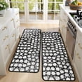 thumbnail image 4 of Kitchen Rugs Sets Of 2,Black Daisy Flower Pattern Anti Fatigue Kitchen Mat Rugs Non Slip Washable,Decorative Kitchen Floor Mats for Kitchen,Sink,Laundry,17"x47"+17"x47", 4 of 5