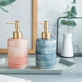 thumbnail image 4 of Qeeadeea Marble Pattern Design Soap Dispenser With Pump, Refillable Lotion Dispenser For Bathroom Vanity Countertop, Ceramic Shampoo Dispenser-black-300ml/10.6oz, 4 of 7