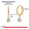 thumbnail image 2 of Gold Huggie Hoop Earrings for Women, S925 Sterling Silver Post Hypoallergenic Earrings 14K Gold Plated CZ Dangle Hoop Earrings for Women, 2 of 4