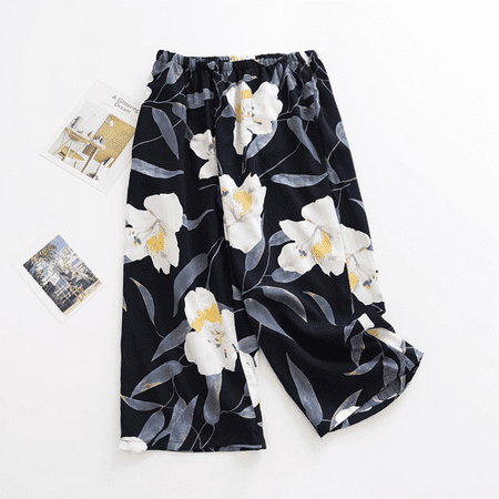 

Xerarch Capri Pants Women s Summer Thin Cool Cotton Pajamas Have Side Pockets To Wear Sunscreen Home Pants Cotton Loose Anti Mosquito Pants