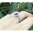 thumbnail image 5 of HeartsAndYou 1.3ct Natural Sapphire & Diamond Halo Solitaire Ring 100% 14k SOLID White Gold, 5 of 8