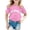 Pink, variant on Daznico Boy and Girl Casual California Print Round Neck Loose Short Sleeve T Shirt Top,5-6 Years