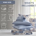 thumbnail image 2 of Regency Heights King Comforter Set with Sheets, Soft Brushed Bed in A Bag with Diamond Printed Bed Sheet Set, 7 Piece Bedding Sets with Flat Sheet and Fitted Sheet, Blue, 2 of 8