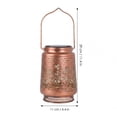 thumbnail image 2 of Solar Metal Lantern Outdoor Hanging Tabletop Decorative Light with Handle Cutout Pattern Cylinder Design for Garden Patio, 2 of 5