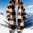 thumbnail image 2 of larppty Womens Oversized Sherpa Jacket Fuzzy Fleece Zip Up Jacket Warm Winter Coats Outerwear with Pockets (Rose Gold, L), 2 of 6