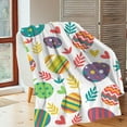 thumbnail image 6 of BGZLEU Spring Easter Throw Blankets, Bunny Eggs Soft Fleece Blanket Decorative for Home Sofa Couch Chair Living Bedroom,40x28 Inches, Seasonal Holiday Rabbit Flower Leaves, 6 of 7