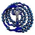 thumbnail image 2 of Collar con forma de rosario TALISMAN4U con cuentas de hematita azul para hombre, 2 of 9