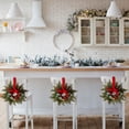 thumbnail image 6 of 6 Pack Small Christmas Hanging Wreaths,10.6 Inch Artificial Pine Mini Wreath with Red Velvet Bow Gold Bells Eucalyptus Leaves,Xmas Decorative Wreath for Cabinet Window Door Mantel Displays, 6 of 6