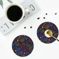 thumbnail image 5 of Disketp Colorful Shells Funny Coasters,4 Pcs Leather Coasters With Holder, Perfect Housewarming Hostess Gifts,Protect Furniture From Water Marks Scratch And Damage, 5 of 9
