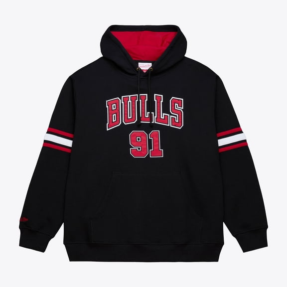 Men's Mitchell & Ness Dennis Rodman Black Chicago Bulls Name & Number Hoodie