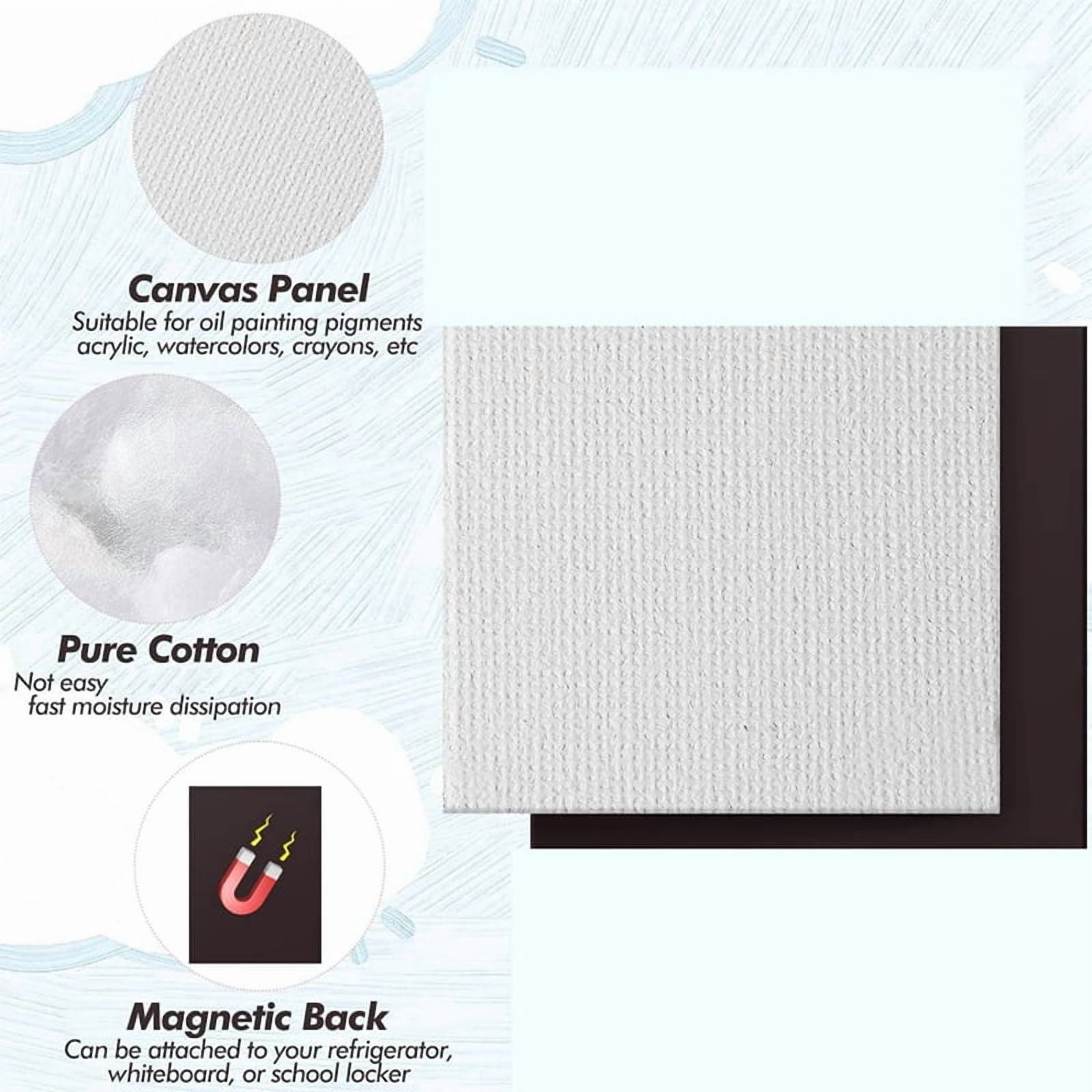 100 Pcs Magnetic Painting Canvas Panel 3x3 Inches Magnetic Canvas Boards Magnetic Canvases for Painting Tile Art,100 x Painting Canvas,White