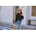 thumbnail image 4 of Arshiner Girls Mesh Long Sleeve Shirts Chiffon Blouses Casual Tops Black 11-12 Years 150 Black, 4 of 5