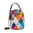 thumbnail image 7 of FORMRS Crossbody Bag for Women Quilted Travel Shoulder Cell Phone Purse with Chain Strap Handbag, Colorful Triangles, 7 of 7