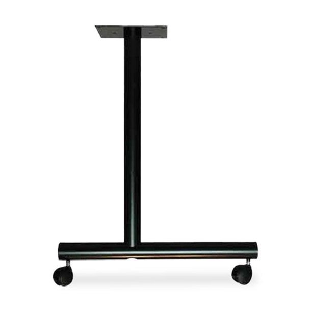 C Leg Table Base, with 2 in. casters, 1.5 in. x 22 in. x 27 in., Black