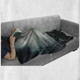 thumbnail image 6 of Fishing Soft Flannel Fleece Throw Blanket, Boat Drifting in Ocean Full Moon Dramatic Night Sky Life Hope Conceptrt, Cozy Plush for Indoor and Outdoor Use, 50" x 70", Dark Blue White, by Ambesonne, 6 of 6