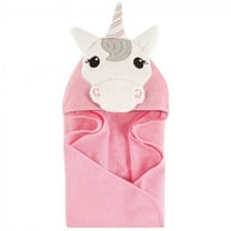 Hudson Baby Infant Girl Cotton Animal Hooded Towel, Unicorn, One Size
