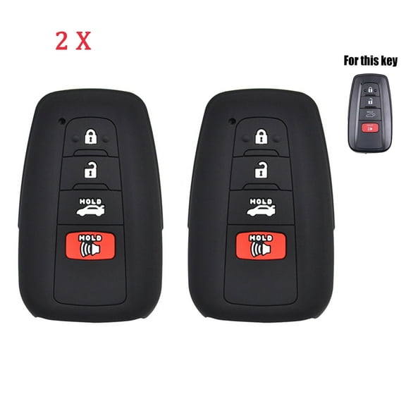 DON'T TOUCH MY KEY 2 Pcs Silicone Car Remote Key Chain Cover Case Holder for Toyota Corolla Camry Rav 4 Avalon