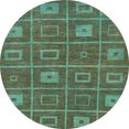 thumbnail image 1 of Ahgly Company Machine Washable Indoor Round Abstract Army Green Area Rugs, 7' Round, 1 of 7