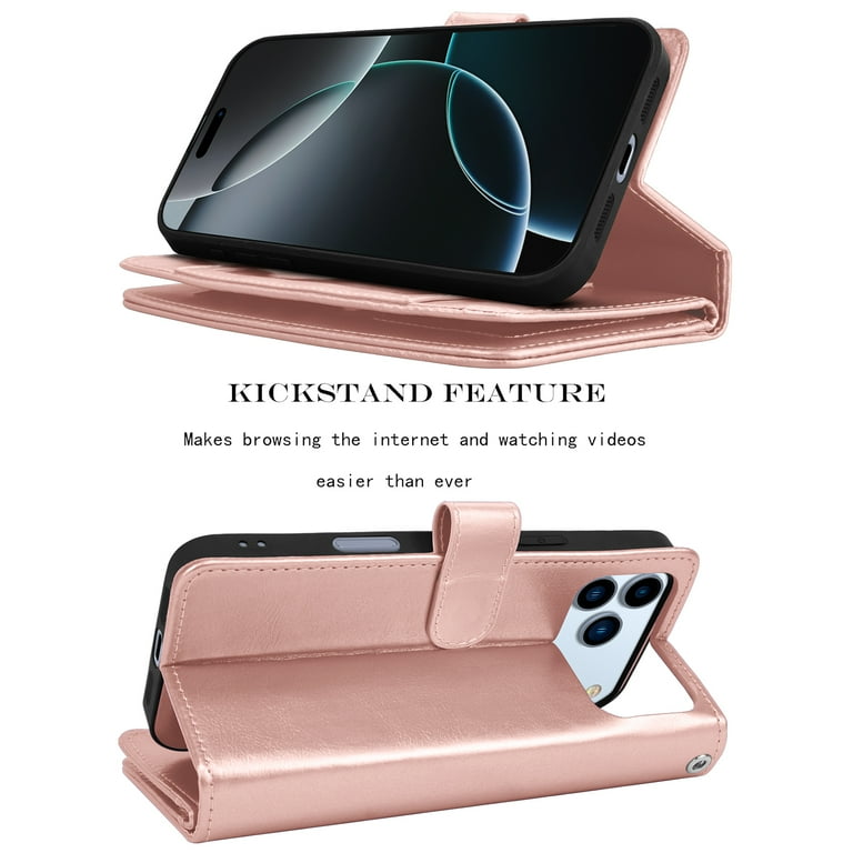 QLTYPRI Case For Samsung Galaxy A15 4G/5G, Large Capacity Leather Wallet Case 6 Card Holder & 1