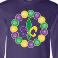 thumbnail image 4 of Inktastic Mardi Gras Beads and Fleur De Lis Long Sleeve T-Shirt, 4 of 5