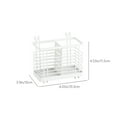 thumbnail image 3 of Iron Wall Mounted Tableware Storage Basket | Hollow Ventilated Chopsticks Spoon Holder | Rust Resistant | No Tools Needed | Kitchen Counter Organizer | 11.5x10.3x10cm | White & Coffee | 1 Pc, 3 of 6