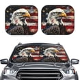 thumbnail image 2 of Honeii Retro American Eagle A Print Foldable Car Sun Shade for Windshield, 2-Piece UV Protection Shade, Protects Car Interior, Ideal for Cars, Trucks, SUVs-Small, 2 of 6