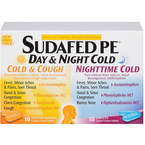 Sudafed Pe Day & Night Caplets Cold & Cough 20 ct