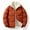 Orange, variant on hoksml Women's Fleece Lined Jacket with Stand Collar Solid Color Winter Coat Warm Long Sleeve Zip Front Jacket with Pockets