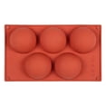 thumbnail image 3 of Red 2pc Small Cavity Semi Sphere Silicone Non-Stick Baking Mold, 5-Cavity for Making Jelly and Cake, 3 of 5