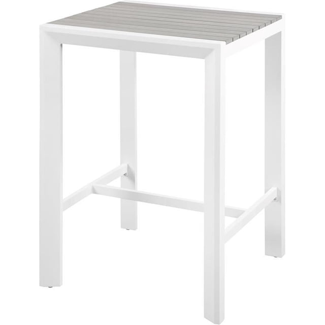 Meridian Furniture Nizuc Grey Wood Outdoor Patio Square Bar Table