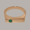 thumbnail image 5 of LBG British Made 9k Rose Gold Genuine Natural Emerald Mens Band Ring - 33 size options - Size 5.5, 5 of 6