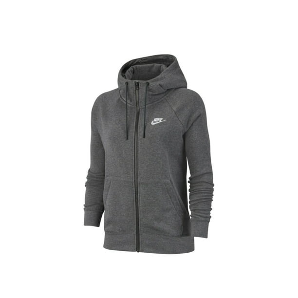 Nike Essential Full-Zip Fleece Grey/White Hoodie BV4122-071 - Walmart.com