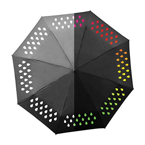 Suck UK Colour Change Folding Travel Umbrella - Lightweight, Weatherproof & Unisex