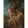 thumbnail image 2 of François Lemoyne 15x18 Gold Ornate Wood Frame and Double Matted Museum Art Print Titled - Adam and Eve, 2 of 4