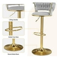 thumbnail image 4 of Daluvenix Velvet Bar Stools Set of 4, Counter Height Barstools with Low Back, Gold 360° Swivel Bar Stool ,Counter Height Bar Chairs for Kitchen Island, Pub,Light Grey, 4 of 7